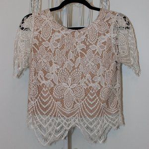 Express - Lace Cream Tan top